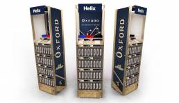 FSDU free standing display point of purchase display for Helix Oxford products