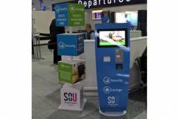 Airport interactive FSDU - free standing display unit - point of purchase