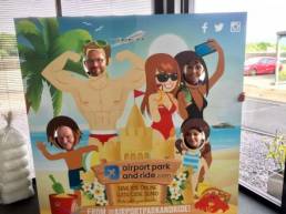 airport park and ride photo opp board