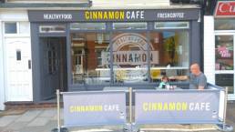 cafe banners to advertise and segregate outdoor areas