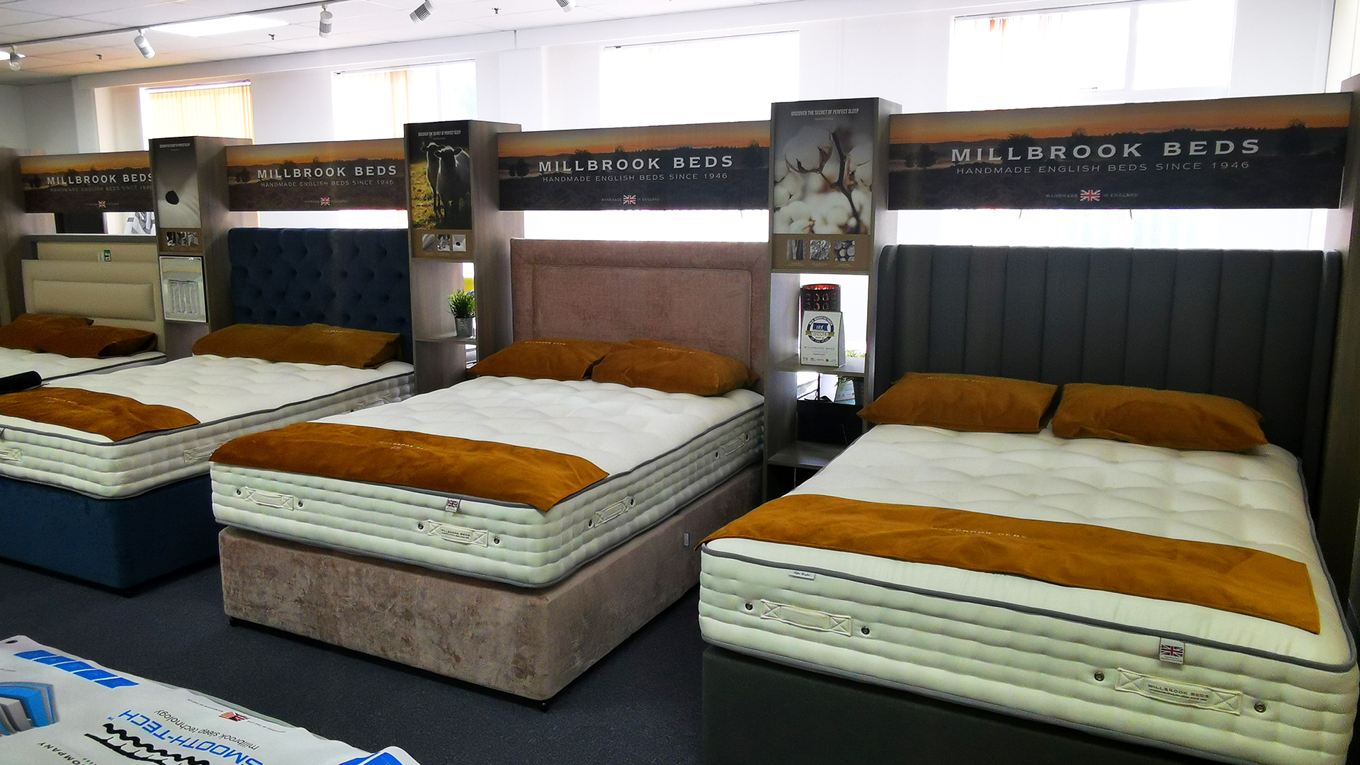 shop display graphics for millbrook beds